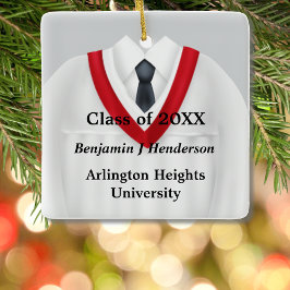 Ornamento Branco e Vermelho do palhaço de Formando