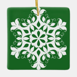 Ornamento Branco em Floco de Neve