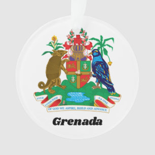 Ornamento Brasão de Armas Colorido do Caribe Ilha de Granada