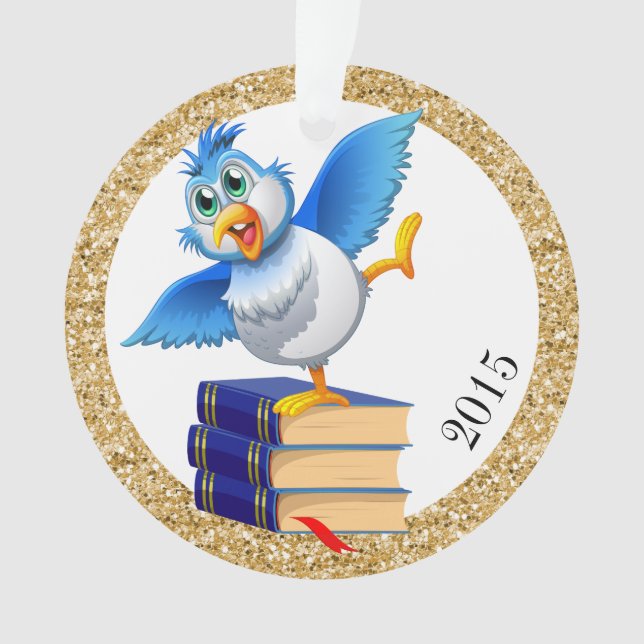 Ornamento Bravo Pássaro da Felicidade para o Professor (Frente)