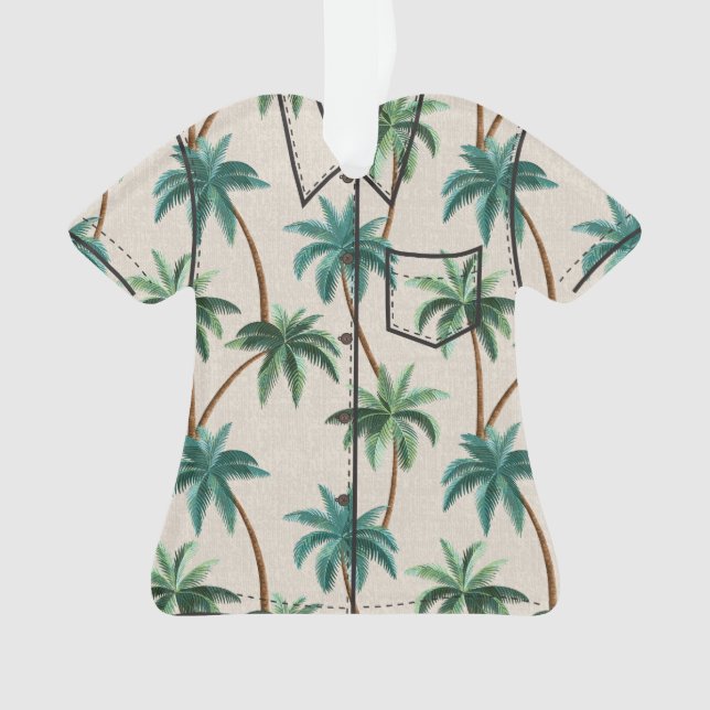 Ornamento Breezy Palm Trees em Faux Grasscloth- Verde (Frente)