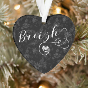 Ornamento Breizh Flag in Heart, Brittany, Breton Language