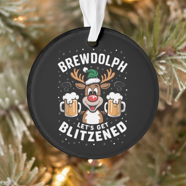 Ornamento Brewdolph Vamos Blitzenado Reindeer B de Natal (Árvore)