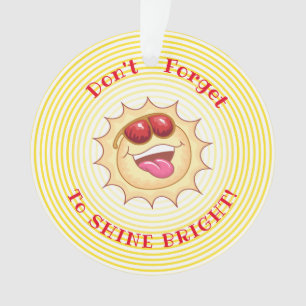Ornamento Brilhante Sorrindo Sol