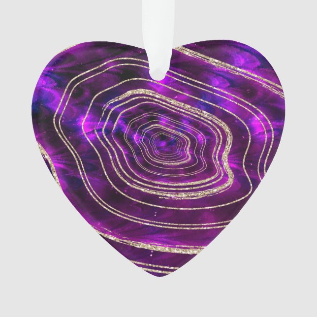 Ornamento Brilho Dourado dos cristais cósmicos de Geode da (Frente)