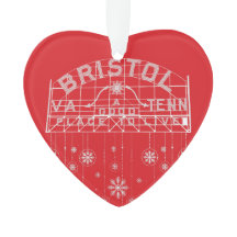 Bristol Slogan Sinal Coração de Natal Vermelho