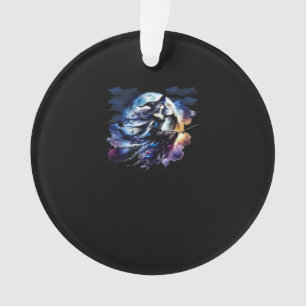 Ornamento Bruxa De Whimsigoth Voando Sobre Mulheres De Lua C
