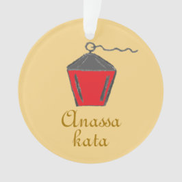 Ornamento Bryn Mawr Lanterna Vermelha Anassa Kata Dourada