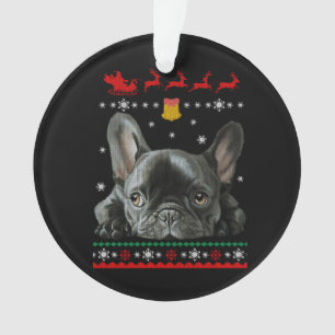 Ornamento Buldogue Francês   Feliz Natal Com O Frenchie