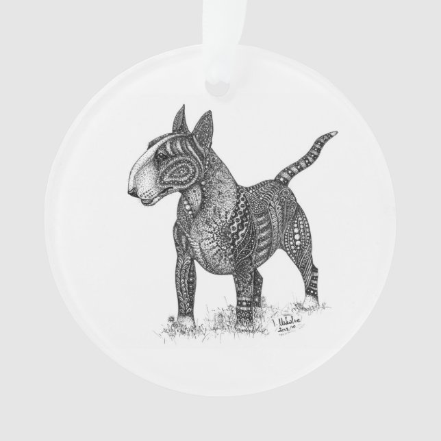 Ornamento Bull terrier Acrylic Ornament (Frente)