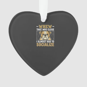 Ornamento Bulldog Engraçado Socializar Cachorro