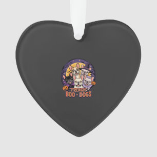 Ornamento Bulldog Francês Boo de Halloween Cachorros Vetor