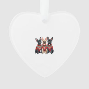Ornamento Bulldogs Franceses de Natal Frenchie de Natal Cach