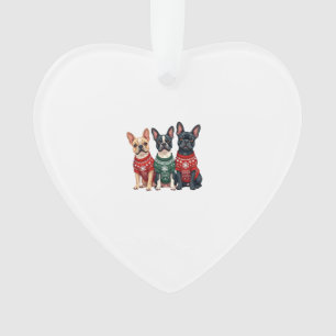 Ornamento Bulldogs Franceses de Natal Xmas Frenchie Cão Home