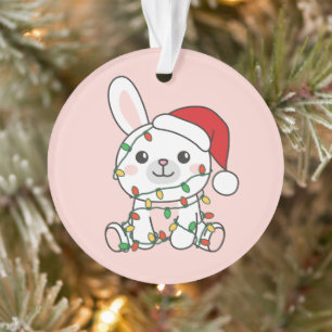 Ornamento Bunny Christmas Winter Animal Holiday Bunnies