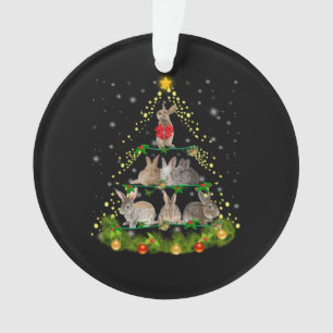 Ornamento Bunny Gift Coelho Coelho - Árvore de Natal Clar