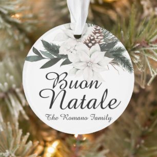 Ornamento Buon Natale Italiana Felry Christmas Floral