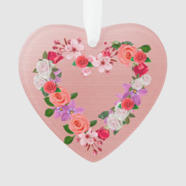 Ornamento Buquê Floral De Amor Com Forma De Coração