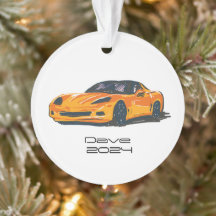 C6 Corvette Sports Car Orange Sketch Desenho Da Mã