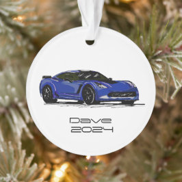 Ornamento C7 Corvette Sports Car Blue Sketch