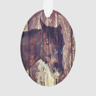 Ornamento Cabeça de cavalo anjada olhos castanhos me olham