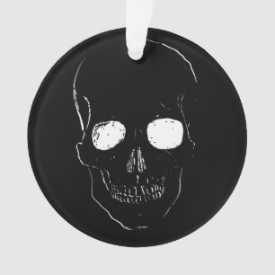 Ornamento Cabeça de esqueleto com olhos brilhantes