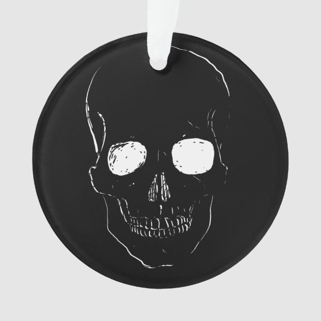 Ornamento Cabeça de esqueleto com olhos brilhantes (Frente)