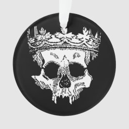 Ornamento Cabeça de Esqueleto Sinistro com Coroa em um