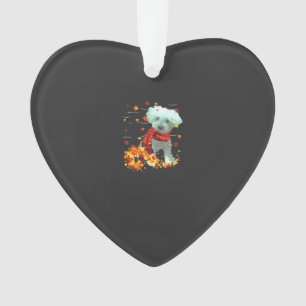 Ornamento Cachecol de Outono Poochon - Folhas de Outono de C