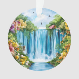 Ornamento Cachoeira pintada à aquarela