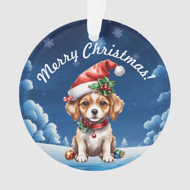 Ornamento cachorrinho de Natal (Frente)