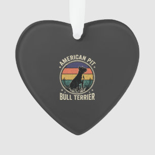 Ornamento Cachorro American Pit Bull Terrier Pôr do Sol Vint