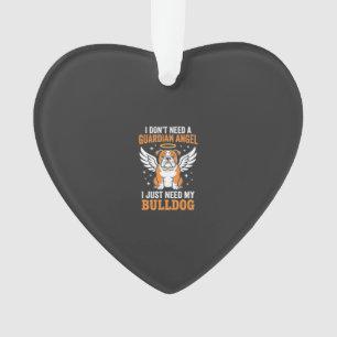 Ornamento Cachorro Anjo da Guarda Bulldog
