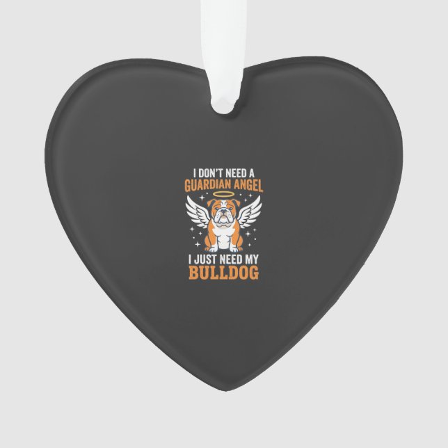 Ornamento Cachorro Anjo da Guarda Bulldog (Frente)