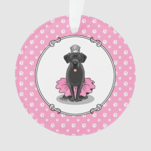 Ornamento Cachorro Balé Princesa Negra Labrador Retriever