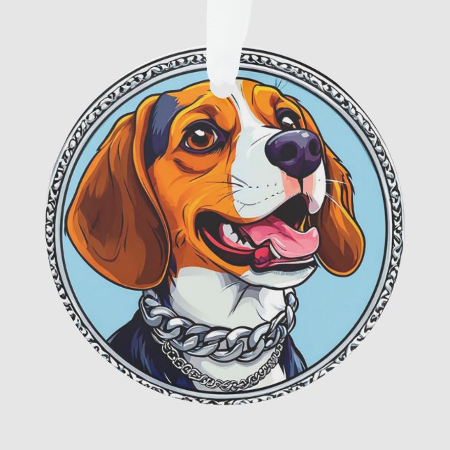 Ornamento Cachorro beagle fofo (Frente)