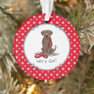 Ornamento Cachorro Bonito - Vamos Ir! Chocolate Labrador Ret