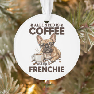 Ornamento Cachorro Bulldog Francês Café Frenchie