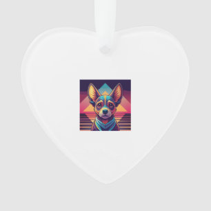 Ornamento Cachorro Chihuahua Neon Retro - Arte de Cachorro S