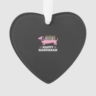 Ornamento Cachorro Dachshund Feliz Hanukkah