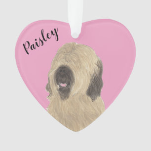 Ornamento Cachorro de Coração Rosa Personalizado