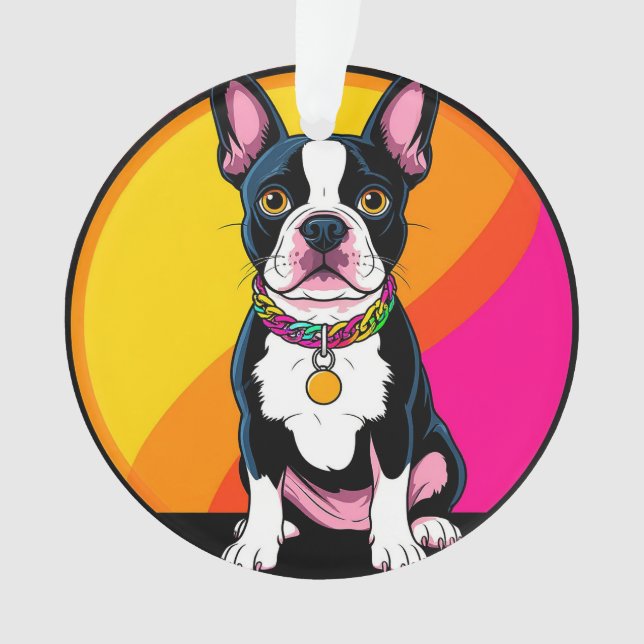 Ornamento Cachorro de Desenho Adorável (Frente)