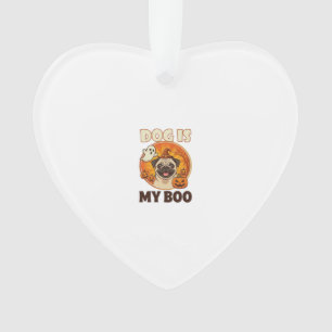 Ornamento Cachorro É Boo Pug Halloween Fantasma Abóbora