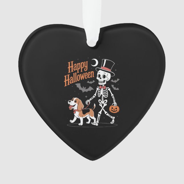 Ornamento Cachorro Engraçado Sapo-Esqueleto Andando (Frente)