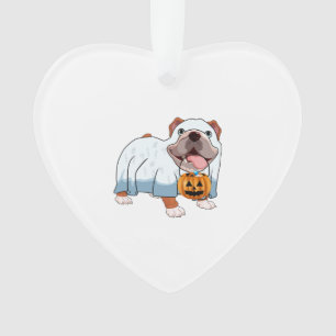 Ornamento Cachorro Fantasma Bulldog Dia das Bruxas