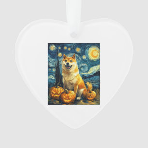 Ornamento Cachorro Fofo Shiba Inu Halloween Jack O Lantern A
