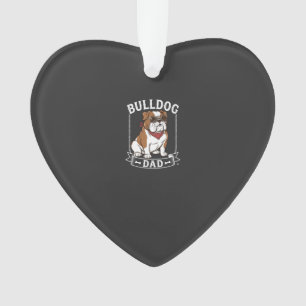 Ornamento Cachorro Papai Bulldog Óculos de Sol Bandana