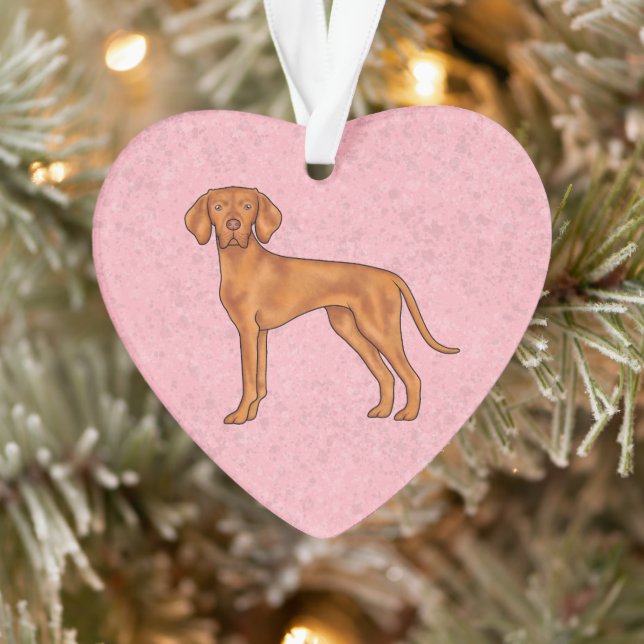 Ornamento Cachorro Pointer Vizsla Húngaro Desenho Animado Fo (Árvore)