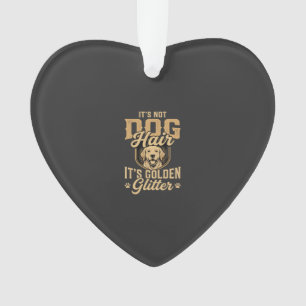Ornamento Cachorro Retriever Dourado Engraçado Cabelo Brilho