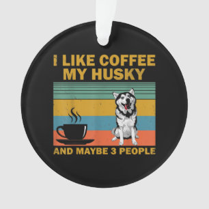 Ornamento Cachorro Siberian Husky Oferta De Pasta De Café